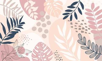 Colorful poster background vector illustration.Exotic plants, branches,art print for beauty, fashion and natural products,wellness, wedding and event.