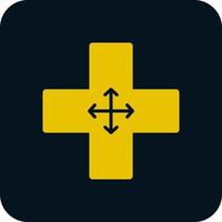 Four Way Intersection Vector Icon Design