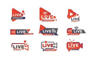 Set of Live Streaming Badge vector