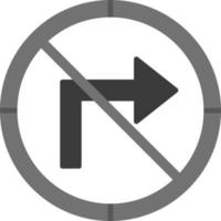 No Turn Right Vector Icon