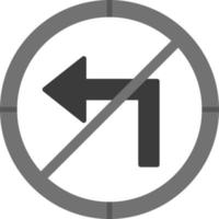 No Turn Left Vector Icon