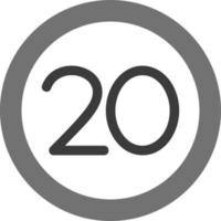 20 Speed Limit Vector Icon