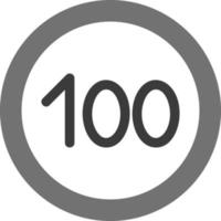 100 velocidad límite vector icono