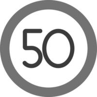 50 Speed Limit Vector Icon