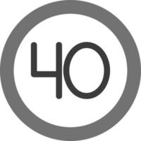 40 Speed Limit Vector Icon