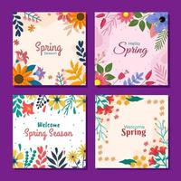 Hello Spring Social Media Post vector