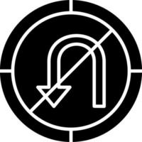 No Turn Vector Icon