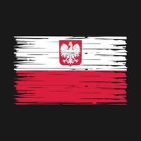 vector de pincel de bandera de polonia