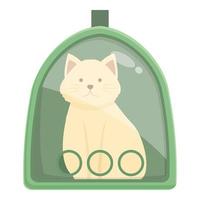 Cat plastic box icon cartoon vector. Pet case vector