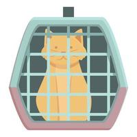 Open cage icon cartoon vector. Pet case vector