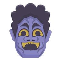 Festival scary mask icon cartoon vector. Angry god vector