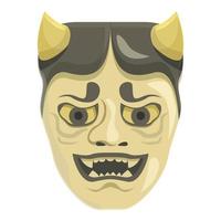 Character japan mask icon cartoon vector. Face noh vector