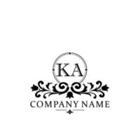 letter KA floral logo design. logo for women beauty salon massage cosmetic or spa brand vector