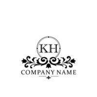 letter KH floral logo design. logo for women beauty salon massage cosmetic or spa brand vector