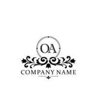 letter OA floral logo design. logo for women beauty salon massage cosmetic or spa brand vector