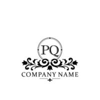 letra pq floral logo diseño. logo para mujer belleza salón masaje cosmético o spa marca vector