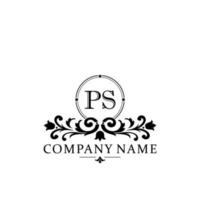 letter PS floral logo design. logo for women beauty salon massage cosmetic or spa brand vector