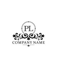 letter PL floral logo design. logo for women beauty salon massage cosmetic or spa brand vector