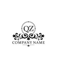 letter QZ floral logo design. logo for women beauty salon massage cosmetic or spa brand vector