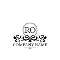 letter RO floral logo design. logo for women beauty salon massage cosmetic or spa brand vector