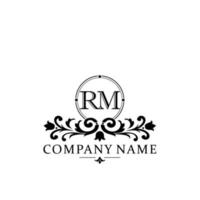 letter RM floral logo design. logo for women beauty salon massage cosmetic or spa brand vector