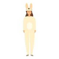 Conejo Víspera de Todos los Santos animal disfraz icono dibujos animados vector. linda niño vector