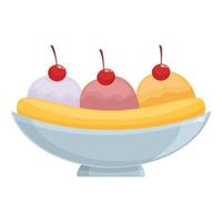 Fruit ball banana split icon cartoon vector. Cherry food vector