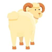 Back of ram icon cartoon vector. Goat animal vector