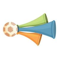 Triple horn icon cartoon vector. Soccer trumpet vector