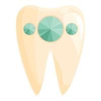 Smile tooth gem icon cartoon vector. Dental care vector