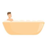 Man take bath icon cartoon vector. Warm shower vector