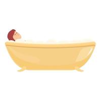 Clean bath icon cartoon vector. Warm water vector