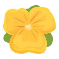 amarillo florete icono dibujos animados vector. pensamiento flor vector