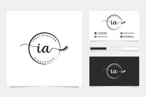 Initial IA Feminine logo collections and business card templat Premium Vector