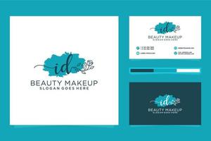 Initial ID Feminine logo collections and business card templat Premium Vector