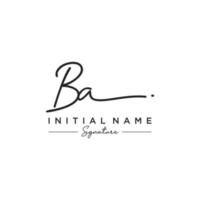 Letter BA Signature Logo Template Vector