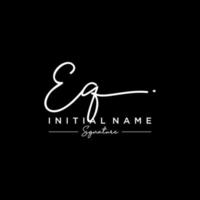 Letter EQ Signature Logo Template Vector