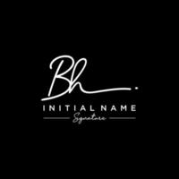 Letter BH Signature Logo Template Vector