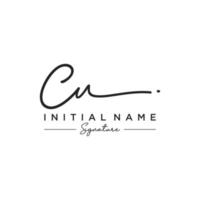 Letter CU Signature Logo Template Vector