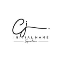 Letter CJ Signature Logo Template Vector