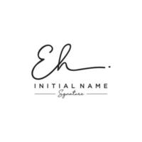 Letter EH Signature Logo Template Vector