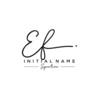 Letter EF Signature Logo Template Vector