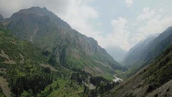 Beautiful view. River between beautiful mountains. video