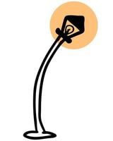 Hand drawn bent street lamp in doodle style. Perfect design for any purposes. vector