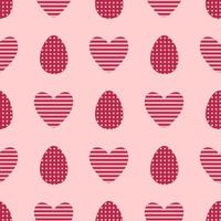 Easter seamless pattern with dotted eggs and striped hearts. Perfect print for tee, paper, fabric, textile. vector