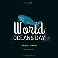 World Oceans Day vector