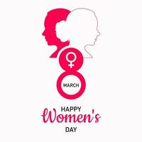 contento internacional De las mujeres día 8 marzo con hembra cara De las mujeres día clipart vector