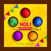 happy holi festival celebration greetings vector illustration, indian festival of colors