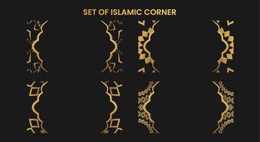 set of islamic corner element vector