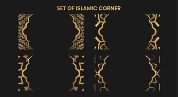 set of islamic corner element vector